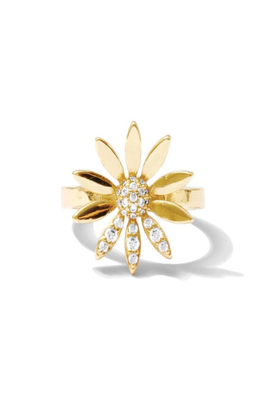 Gold Flower Ring Adjustable