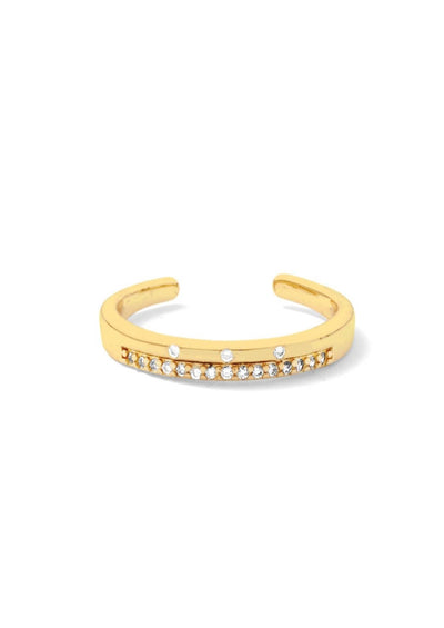 Delicate Double Row Pave Ring: Gold