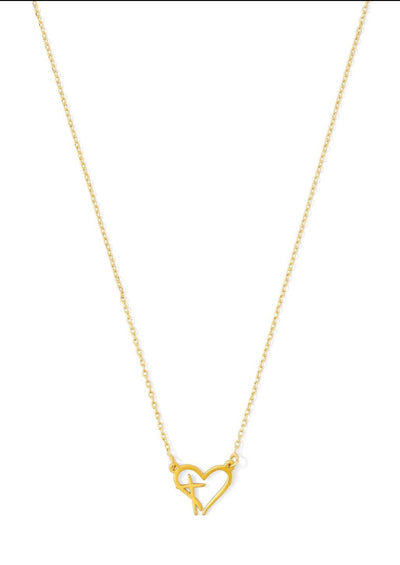 Gold Heart Cross necklace