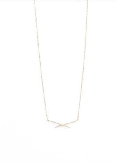 Silver Crossed Necklace