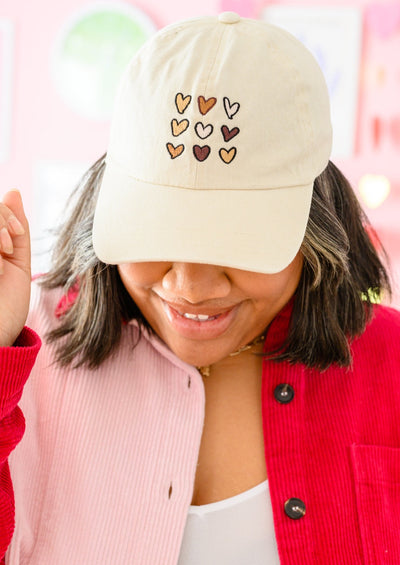 Crush On You Embroidery Heart Cap