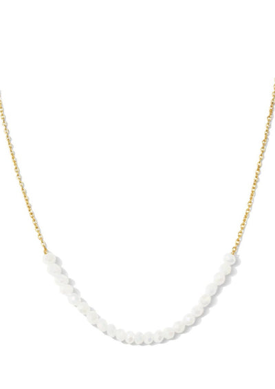 Delicate Crystal Accented Necklace: White