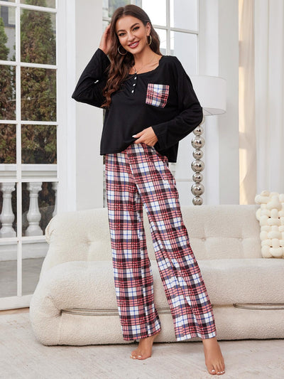 Christmas Plaid Pajamas Lounge Set