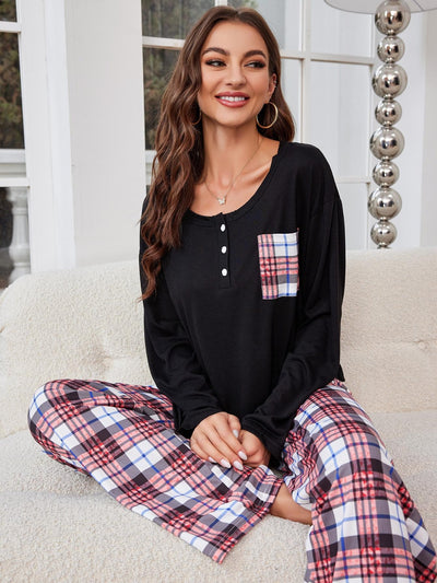 Christmas Plaid Pajamas Lounge Set