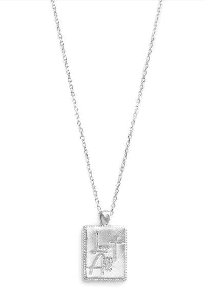Love All Plate Silver Necklace