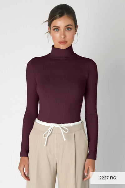 Pearl Long Sleeve Mock Neck Top in White