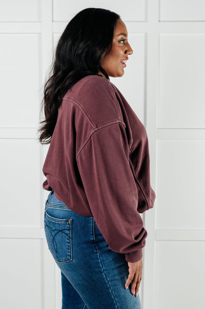 Comfort for days Pullover in Eggplant