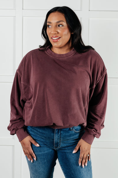 Comfort for days Pullover in Eggplant