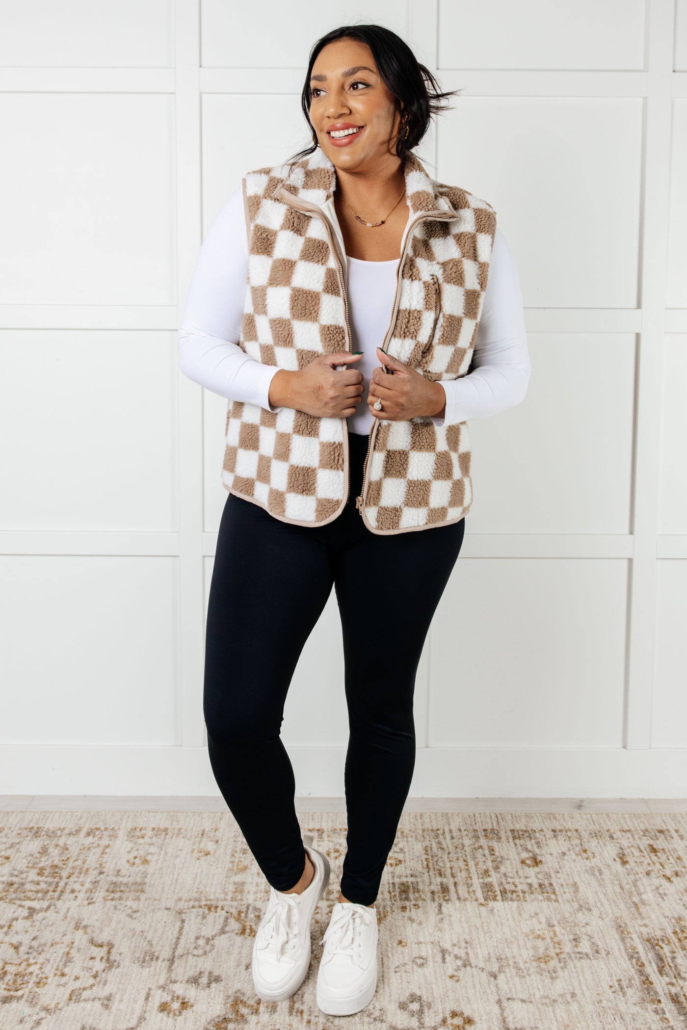 Go Go Checkered Fleece Vest