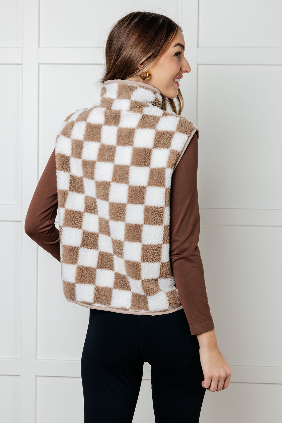 Go Go Checkered Fleece Vest