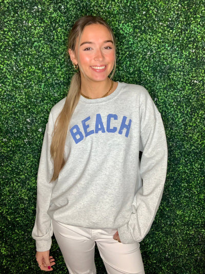 Beach crewneck graphic sweatshirt