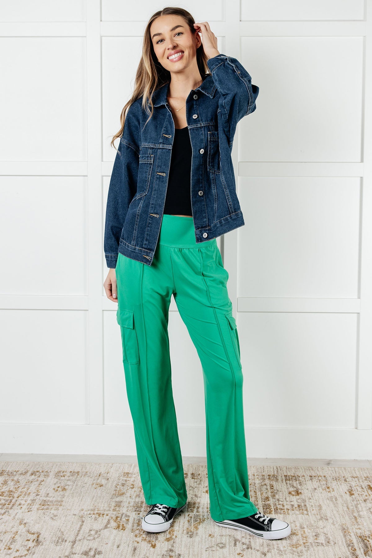 Relaxation Cargo Pants in Emerald Green