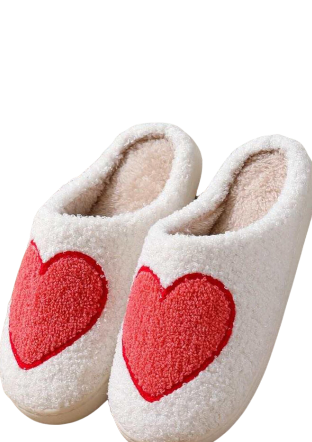 Fuzzy Heart Slippers