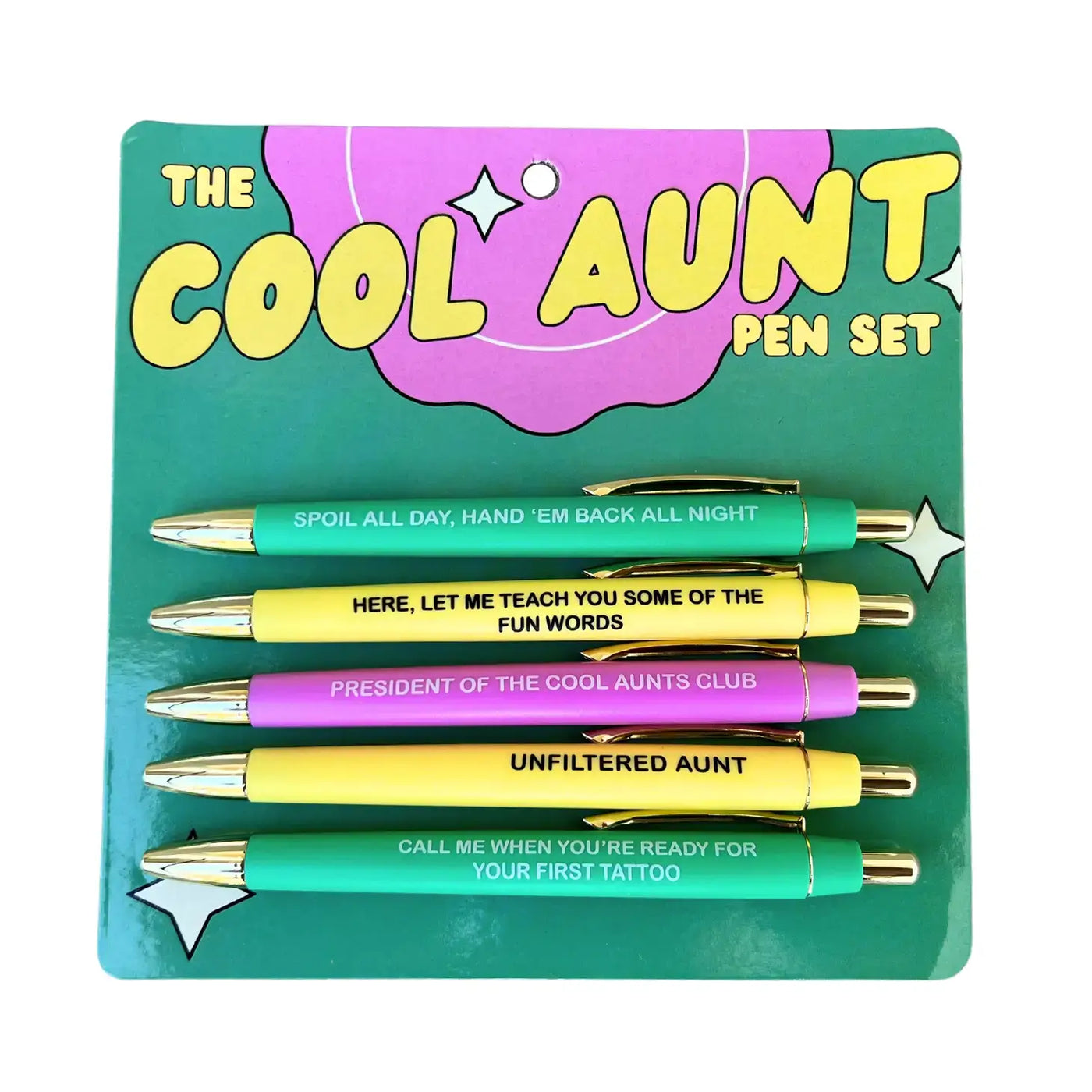 cool aunt funny pen set