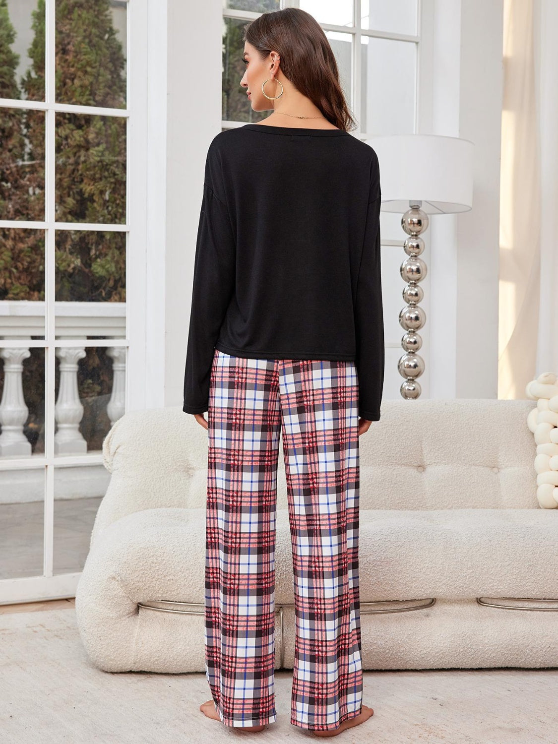 Christmas Plaid Pajamas Lounge Set