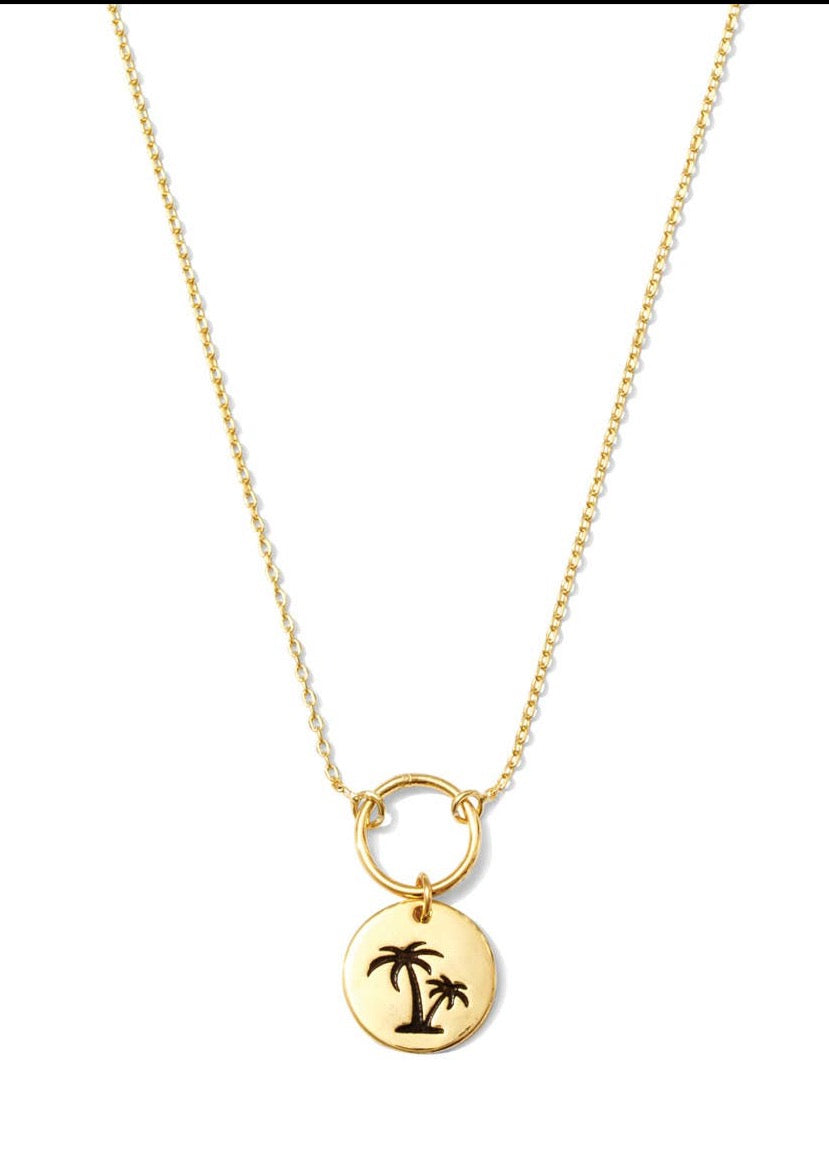 Gold Plated Palm Tree Necklace