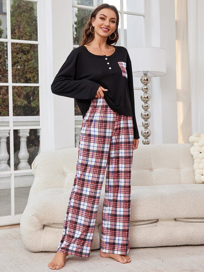 Christmas Plaid Pajamas Lounge Set