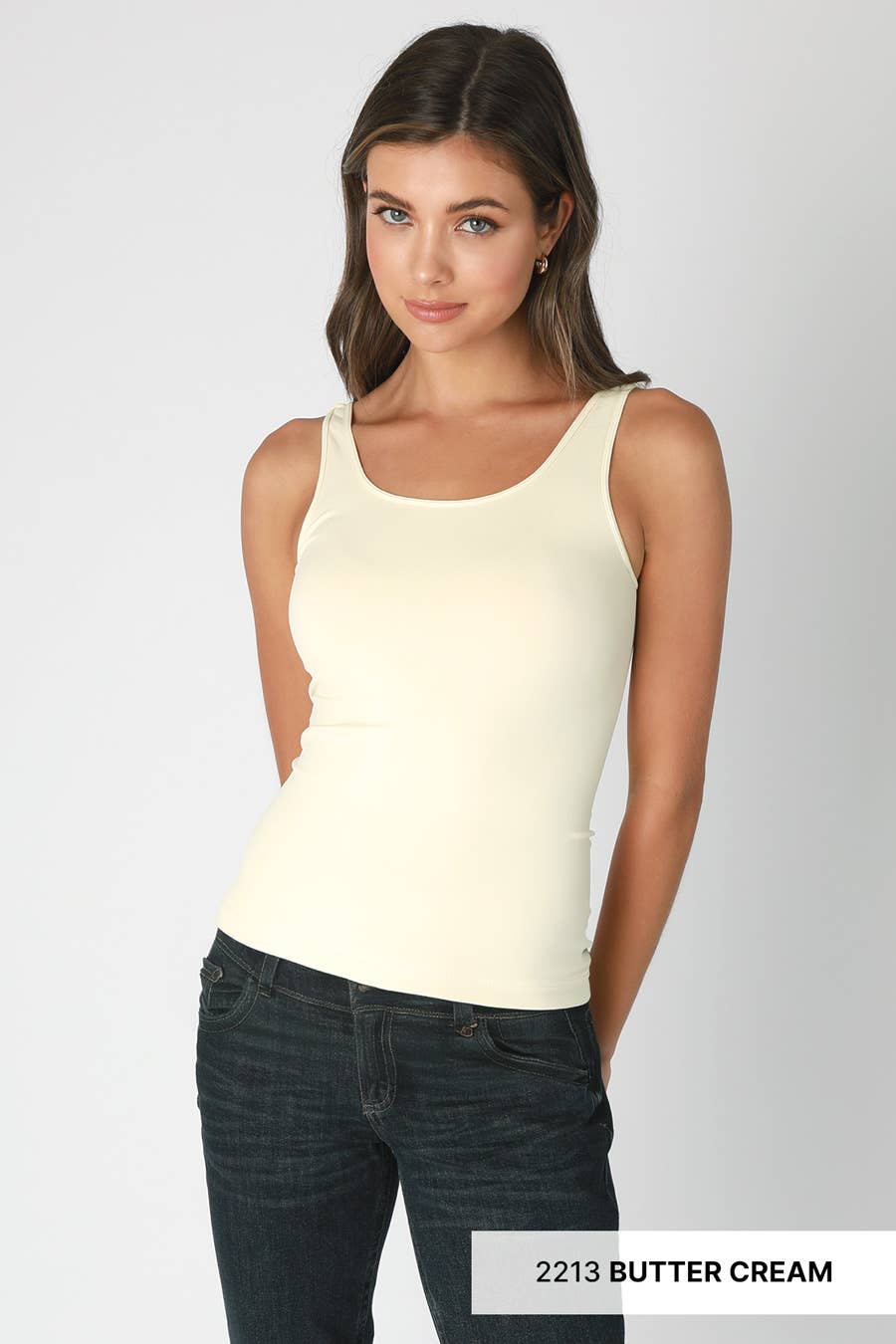 Nicole Short Length Tank in White