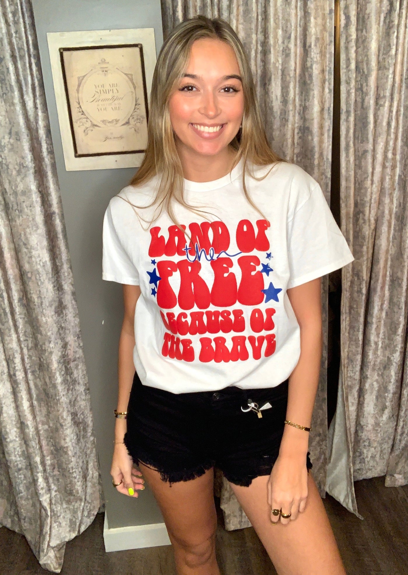 Land Of the Free Because of the Brave Graphic T-Shirt