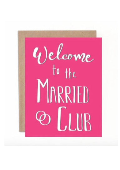 "Welcome To the Married Club" Wedding Card
