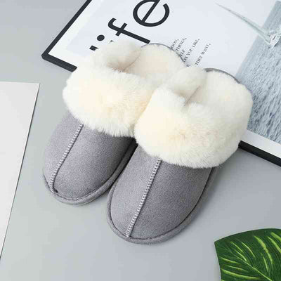 Faux Suede Center Seam Slippers