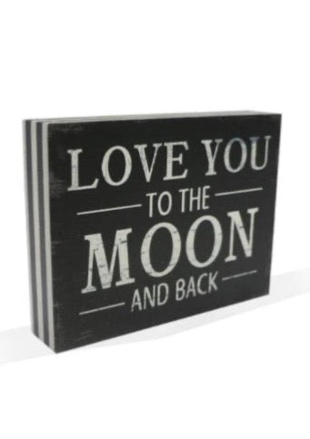 "Love You To The Moon And Back" Wooden Box Sign