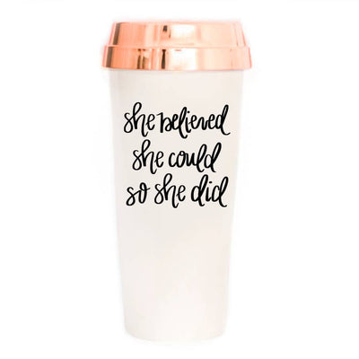 "She Believed She Could" Travel Mug
