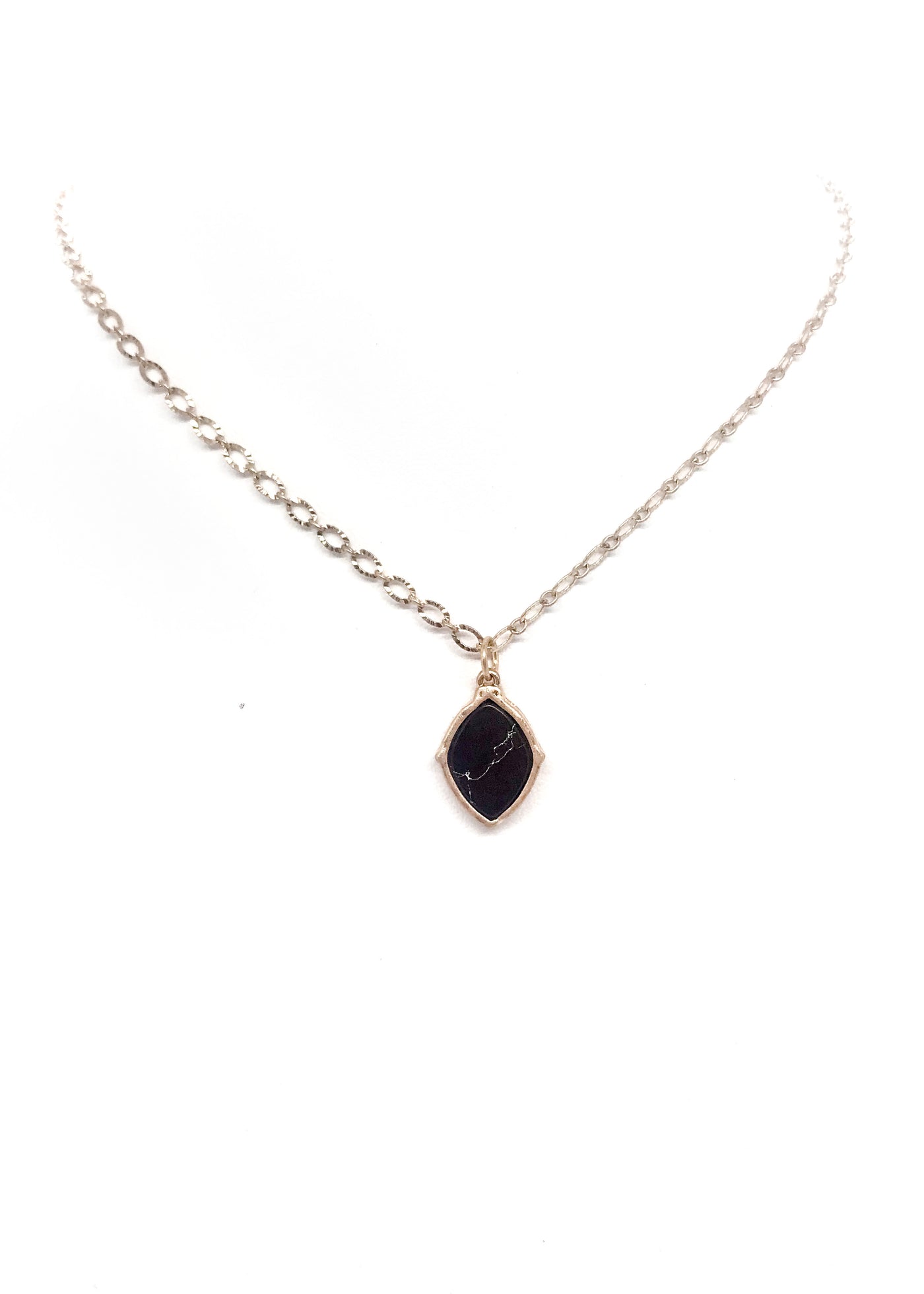 Marbled In Black Necklace