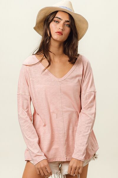 Everly Exposed Seam Long Sleeve Top
