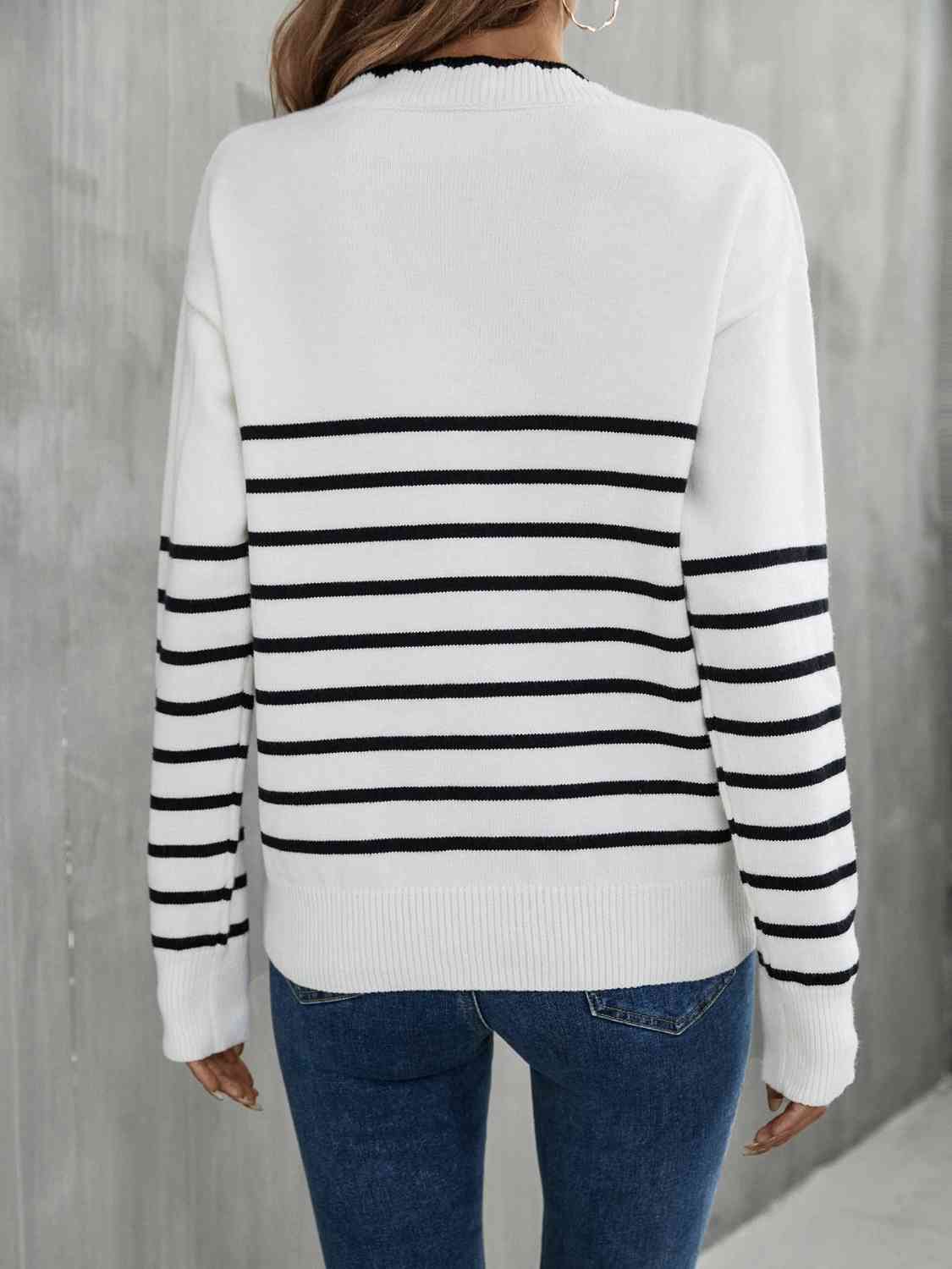 Malorie Striped V-Neck Sweater