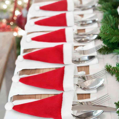 20-Piece Christmas Hat Cutlery Holders