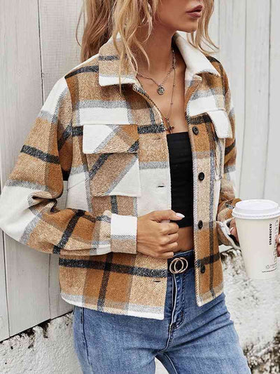 Double Take Plaid Jacket