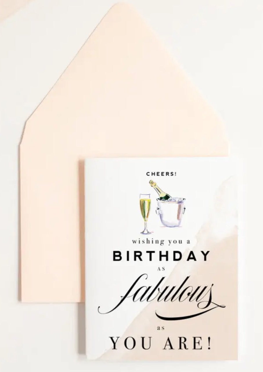 Cheers Champagne Birthday Card