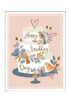 Wedding Card - Cake & Birds