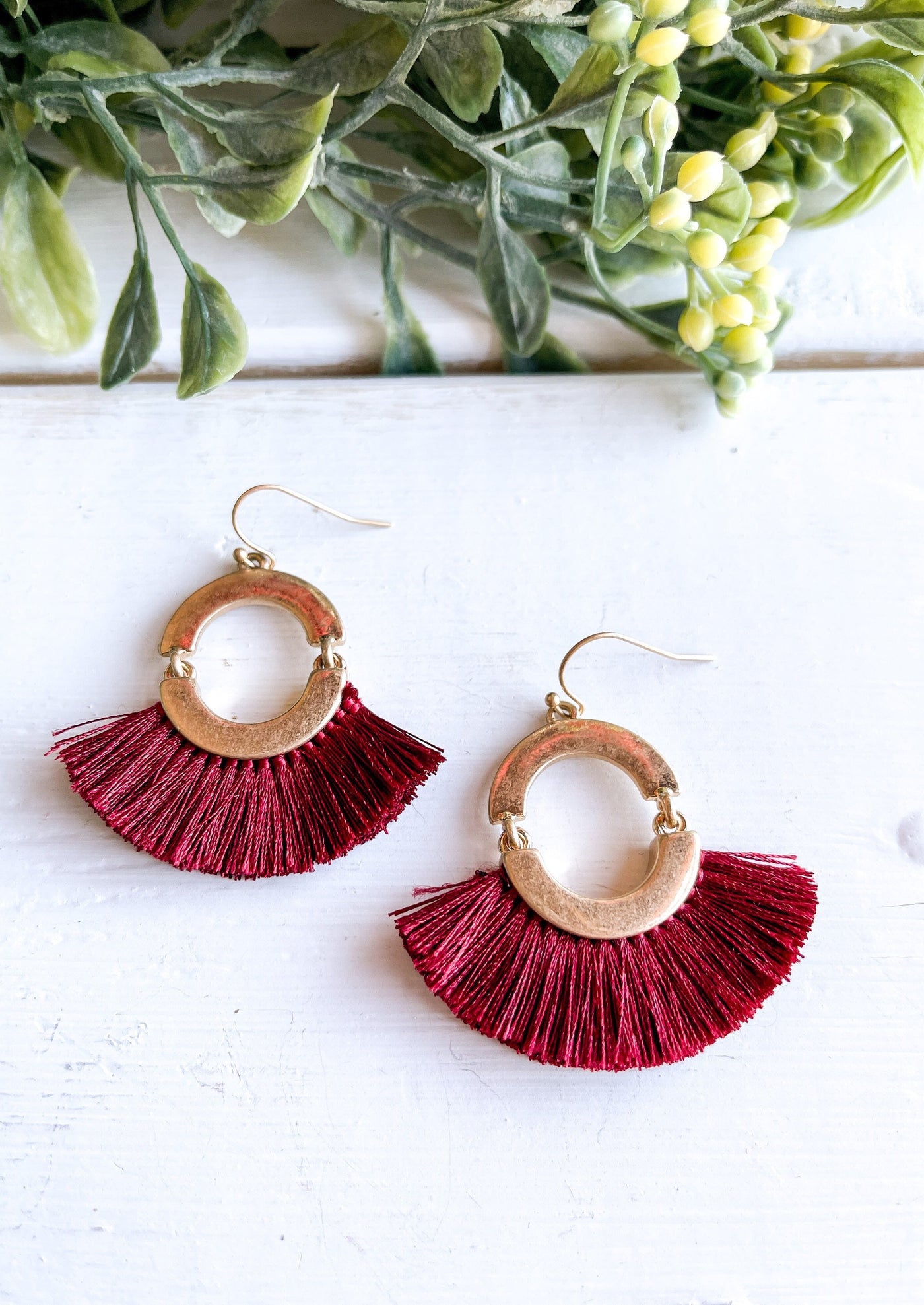 Gold Fringed Drop Earring