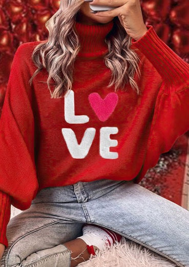 Red Love Turtleneck sweater