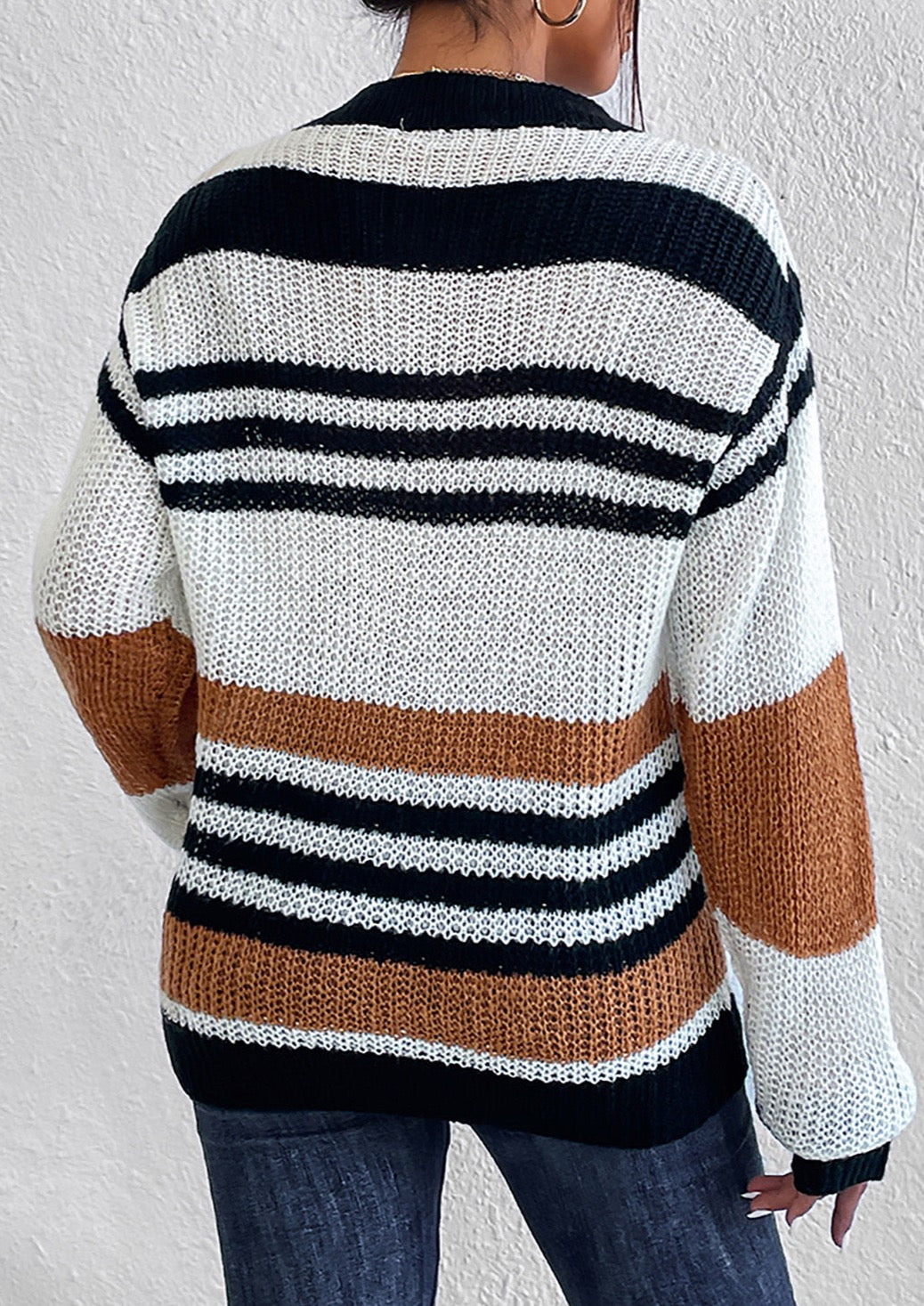 Whitney Striped Round Neck Sweater