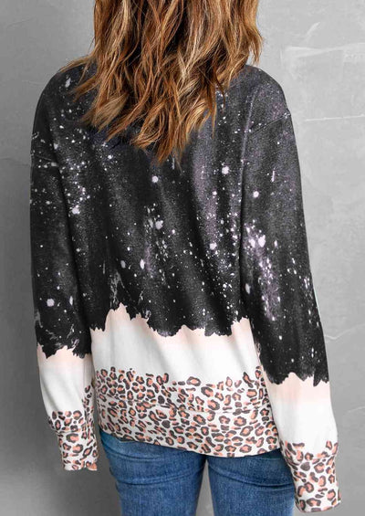 Let it Snow Graphic Leopard Sweatshirt