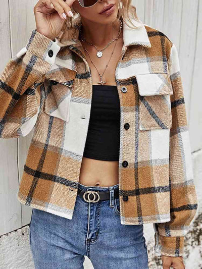 Double Take Plaid Jacket