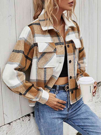 Double Take Plaid Jacket