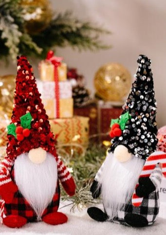 Sequin Christmas Pointed Hat Faceless Doll Ornament