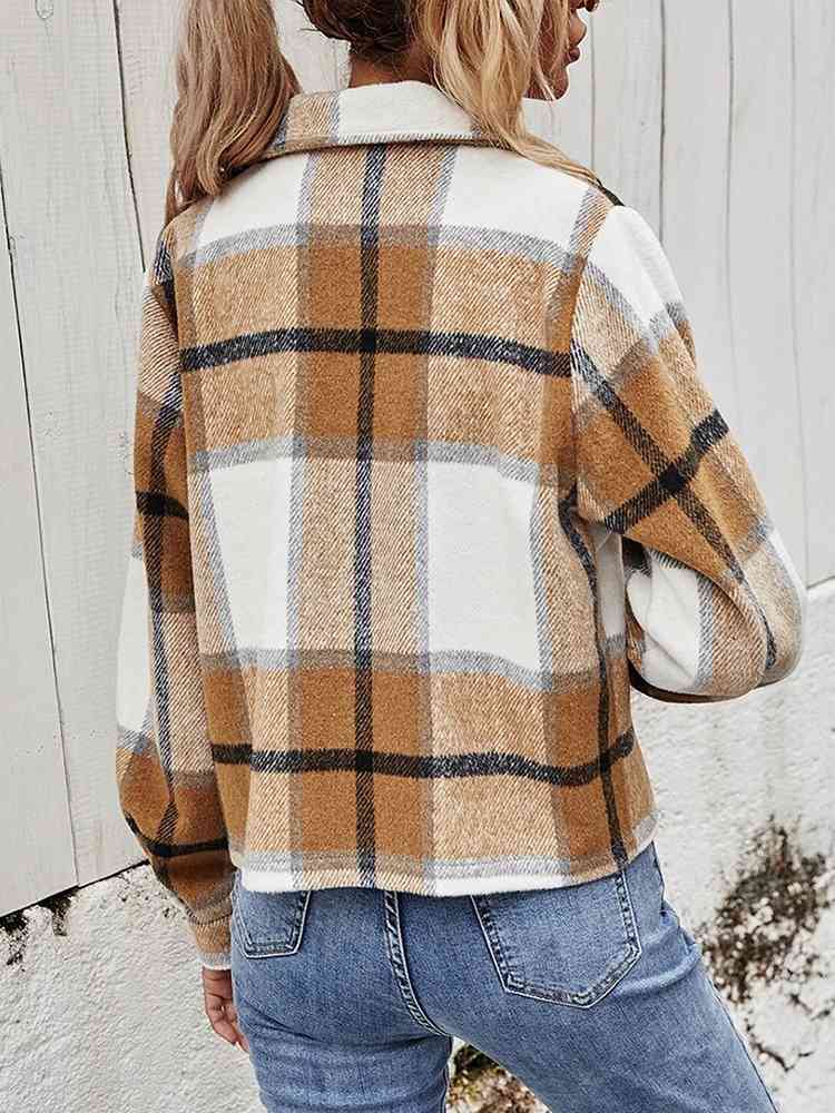 Double Take Plaid Jacket