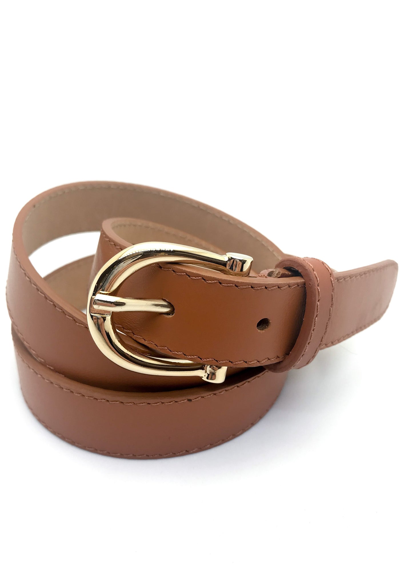 Brown Skinny Leather Belt