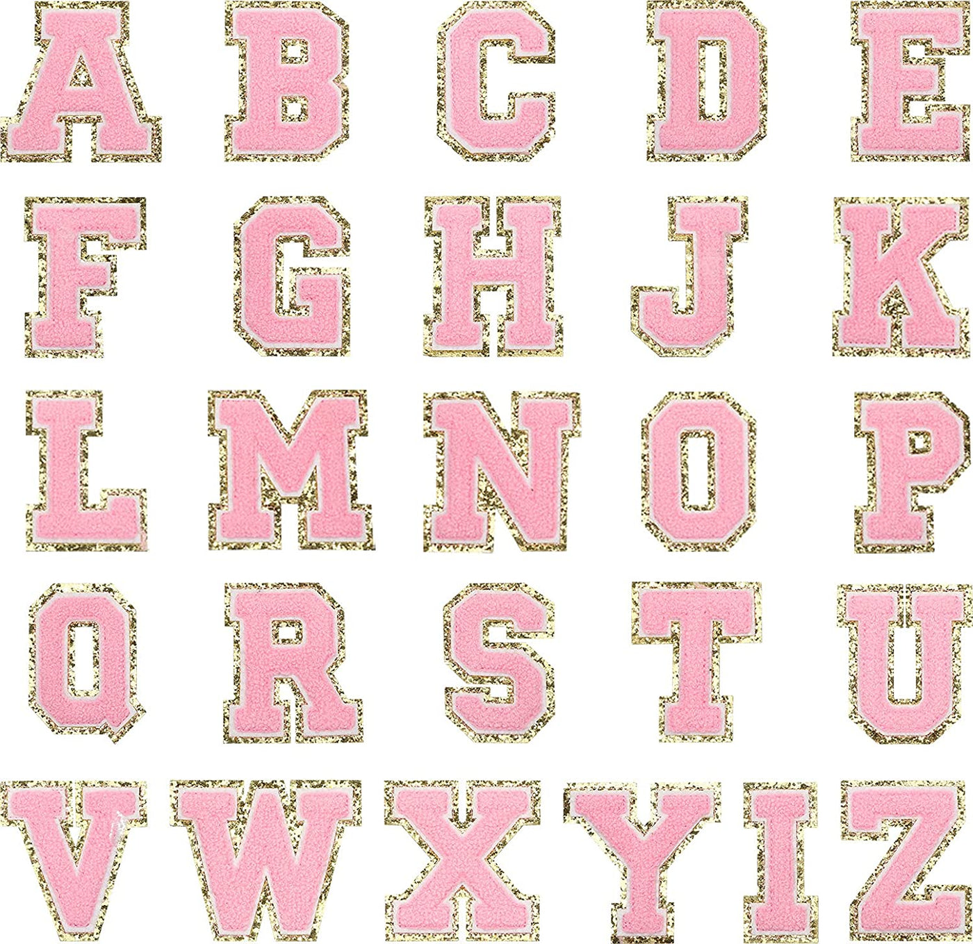 Pink Chenille Adhesive Letters