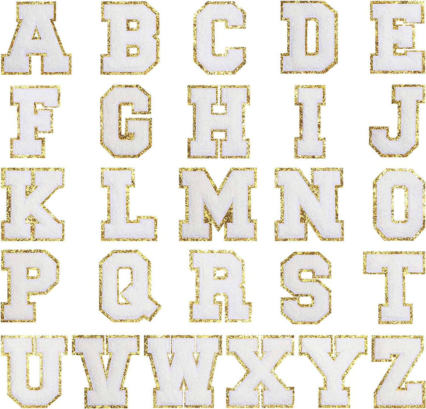 White & Gold Chenille Adhesive Letters