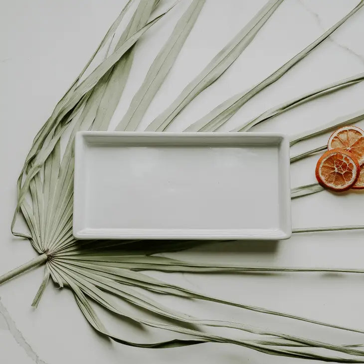 PREORDER: Stoneware Tray in Glossy White