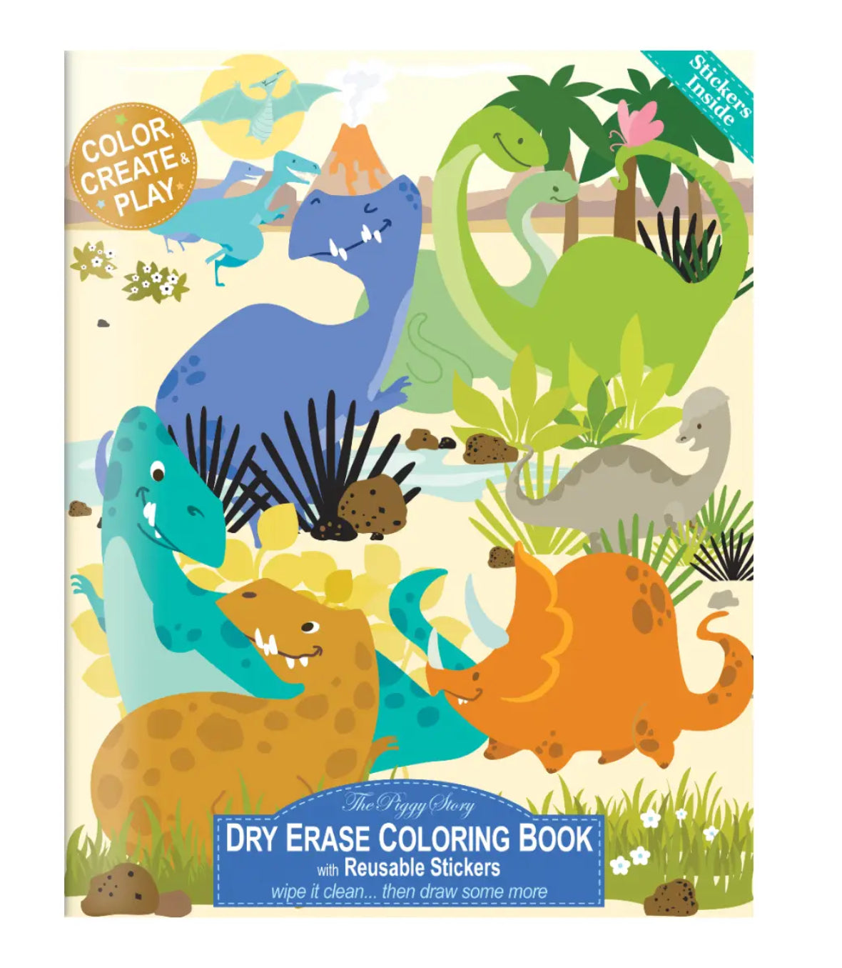 Dry Erase Coloring Book with Reusable Stickers