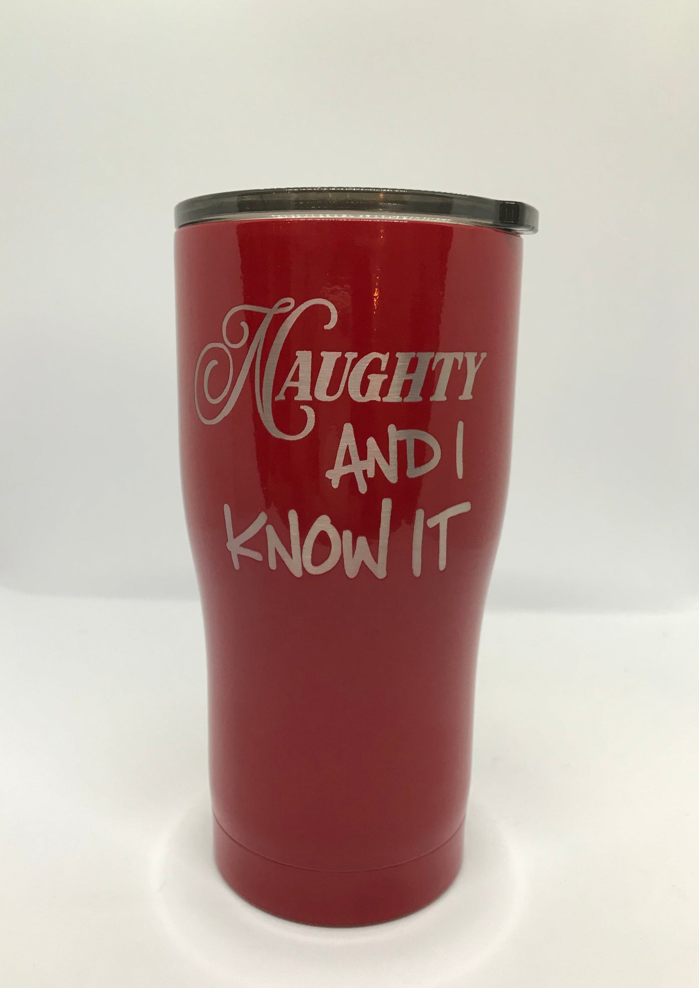 Naughty and I Know it Red Travel Mug