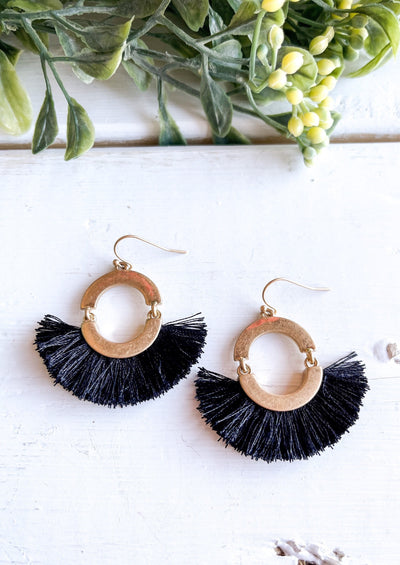 Gold Fringed Drop Earring