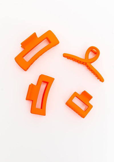 Claw Clip Set of 4 in Orange